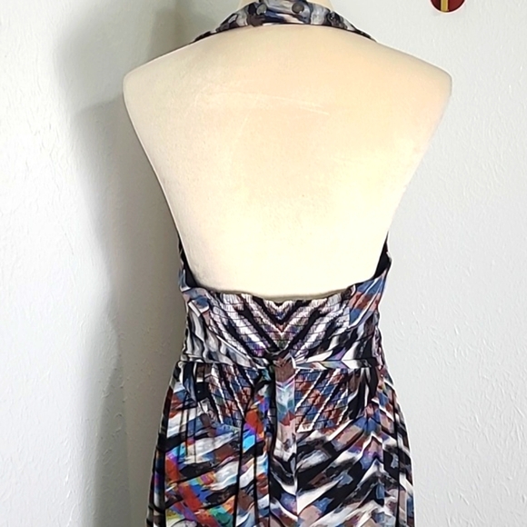 Jessica Simpson Multicolor Stripe Halter Maxi-Dress, Size Medium - Picture 7 of 11